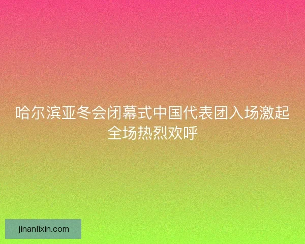 哈尔滨亚冬会闭幕式中国代表团入场激起全场热烈欢呼