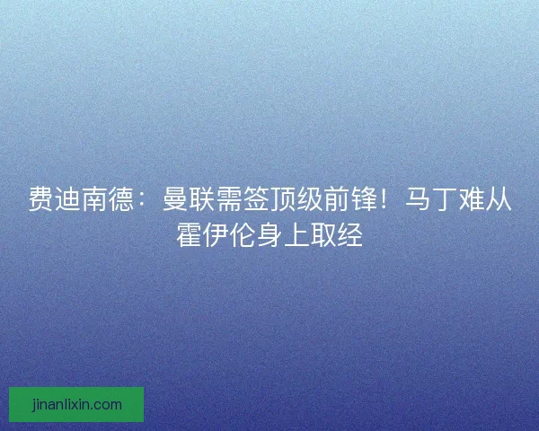 费迪南德：曼联需签顶级前锋！马丁难从霍伊伦身上取经